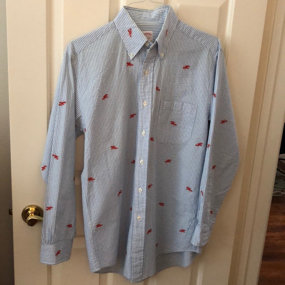 Brooks Brothers Seersucker w/ Embroidered Lobsters